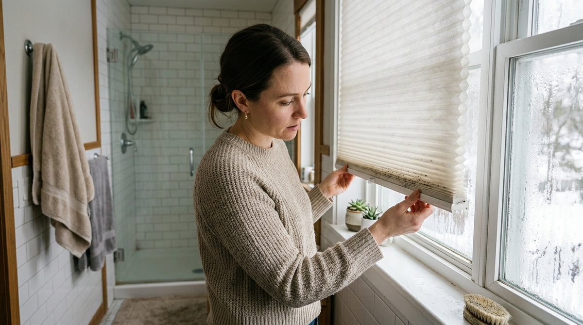 mold on window shades bathroom — Condensation Mold on Window Shades Bathroom Cold-Climate Fix