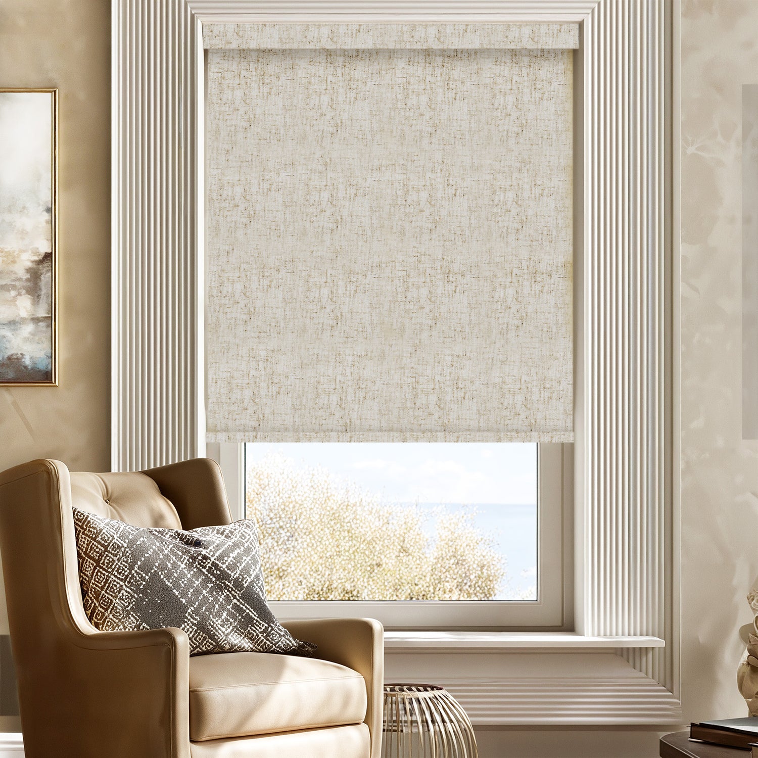 Onyx Contemporary Natural Textures Blackout Roller Shades