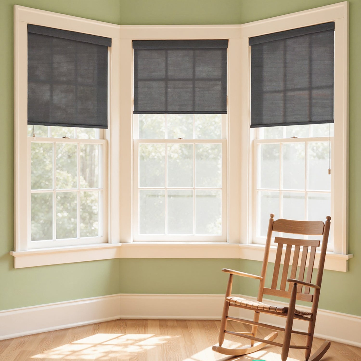 AOSKY Seagrass Screen View Light Filtering Roller Shades | Dot Pattern Collection