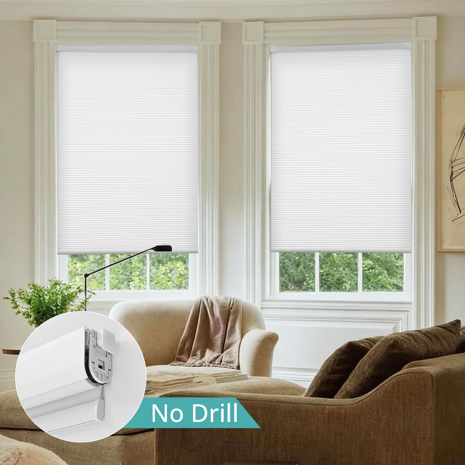 No Drill No Tools Cellular Shades