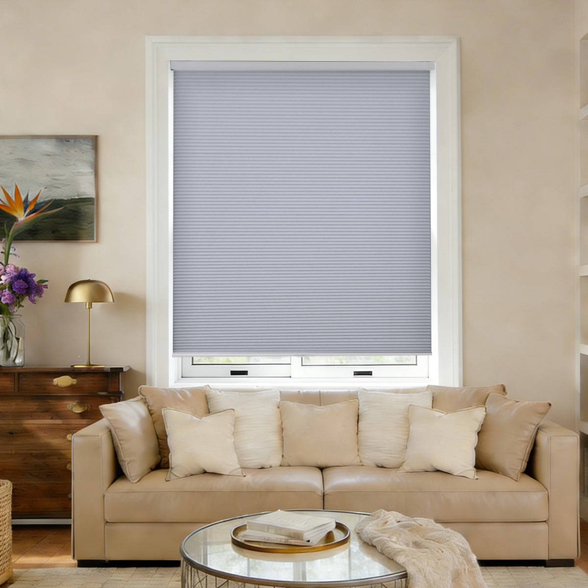 Blue Tones Light Filtering Honeycomb Blinds