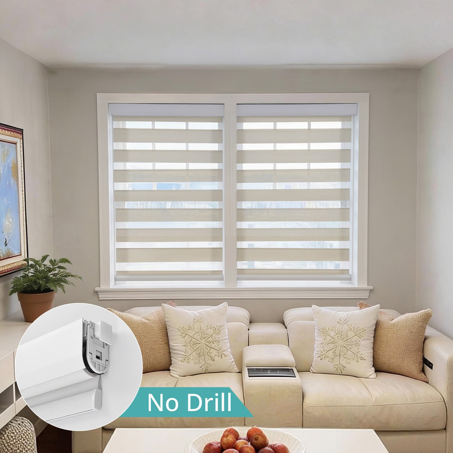 No Drill No Tools Zebra Shades