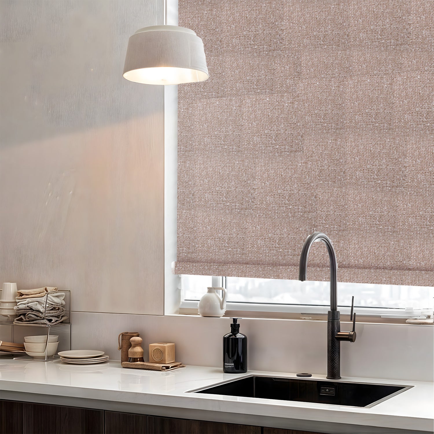 AOSKY UrbanChic Blackout Roller Shades | Modern Window Blinds - 6 Designer Colors
