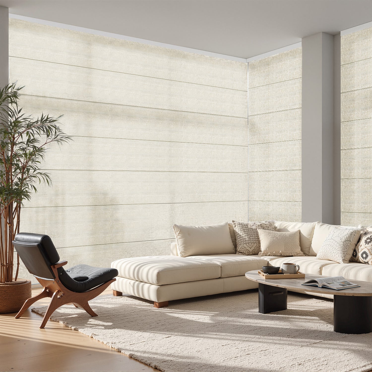 AOSKY Tuscany Rustic Light Filtering Roman Shade