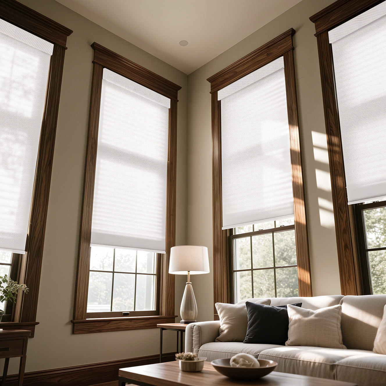 AOSKY Fine Light Filtering Roller Shades | Micro Mesh Pattern in Multiple Colors