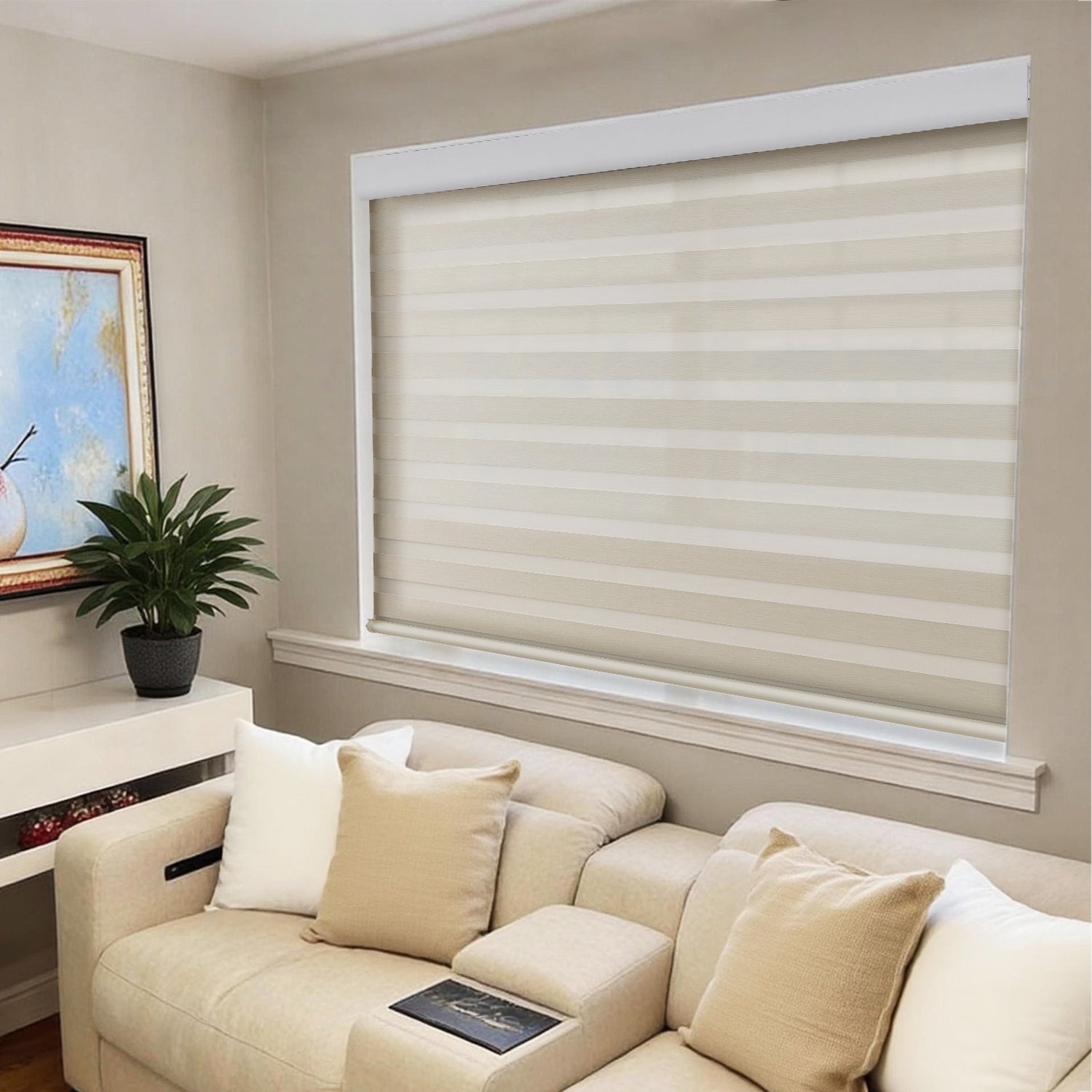 No Drill Cordless Zebra Shades