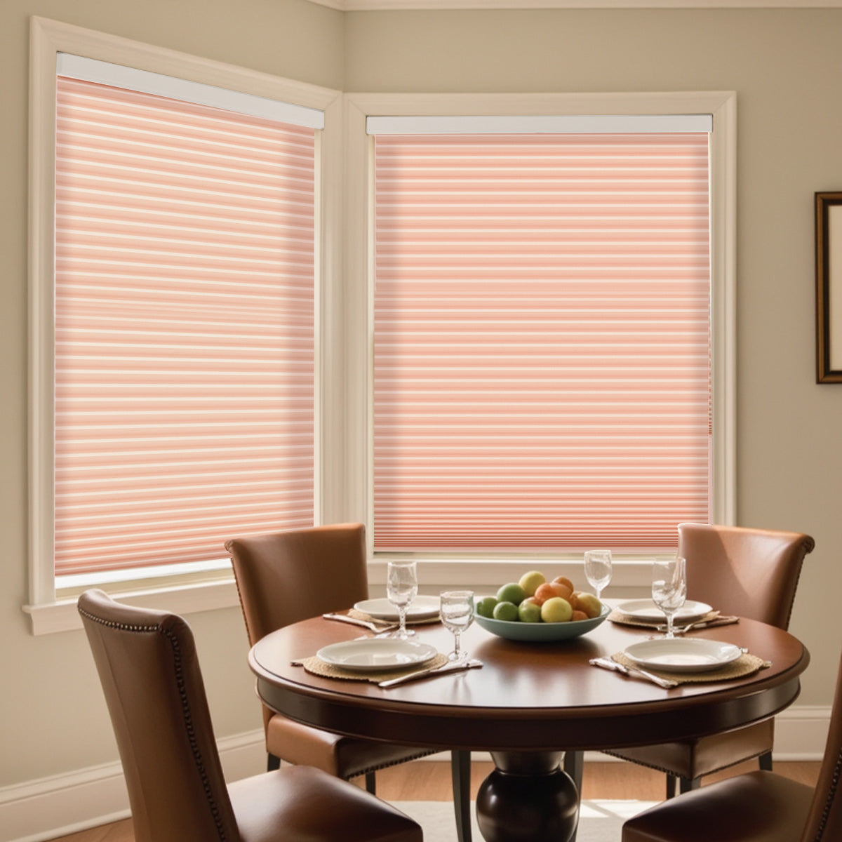 AOSKY Custom Light Filtering Honeycomb Blinds - Cellular Window Shades in Warm Tones