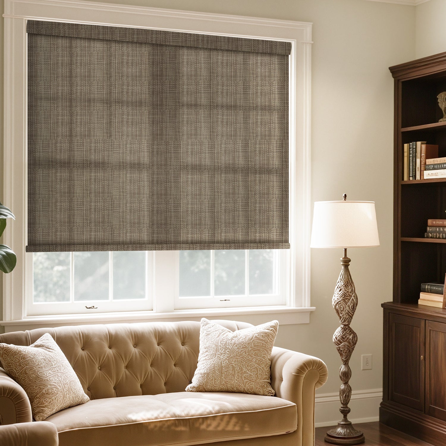 AOSKY Driftwood Screen View Light Filtering Roller Shades | Textured Weave Collection