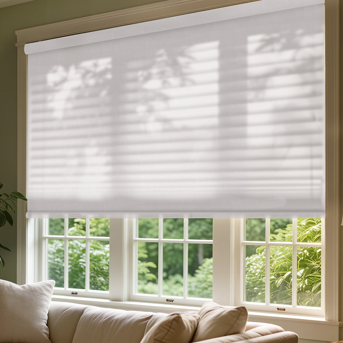 AOSKY Fine Light Filtering Roller Shades | Micro Mesh Pattern in Multiple Colors