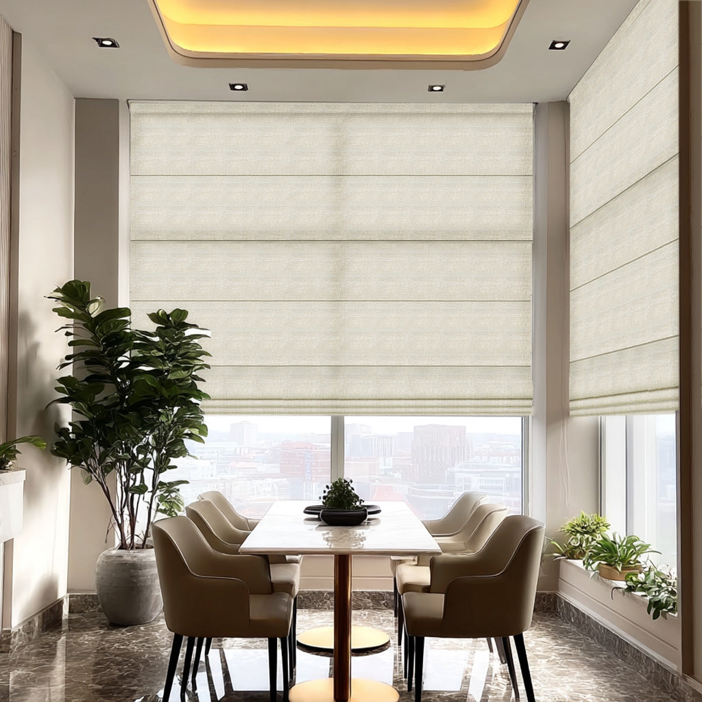 AOSKY Tuscany Rustic Light Filtering Roman Shade