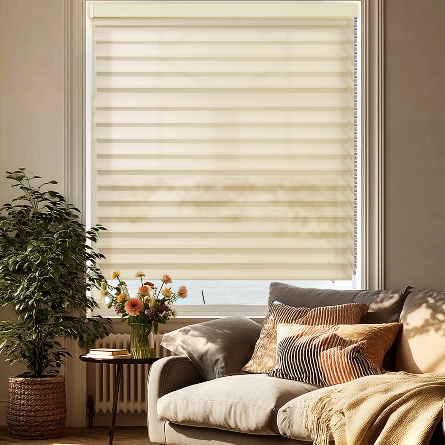 AOSKY Transitional Light Filtering Shangri-La Sheer Shades - Premium Window Blinds
