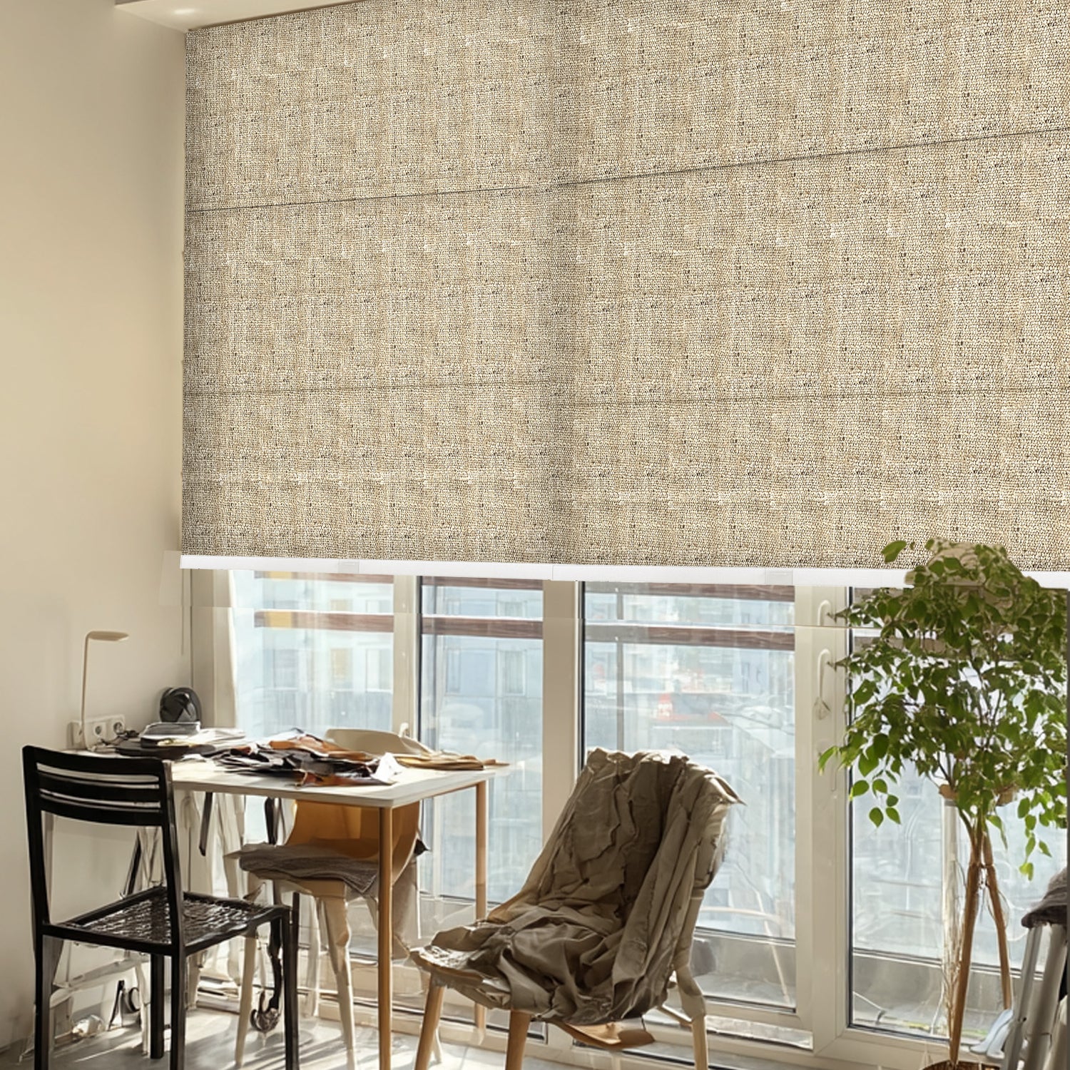 AOSKY Textured Blackout Roman Shade