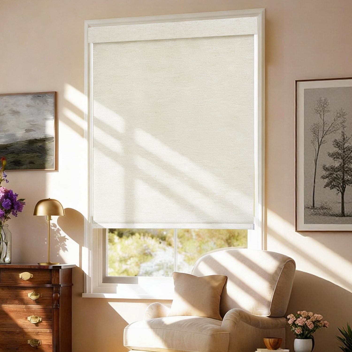 No Drill Cordless Roller Shades