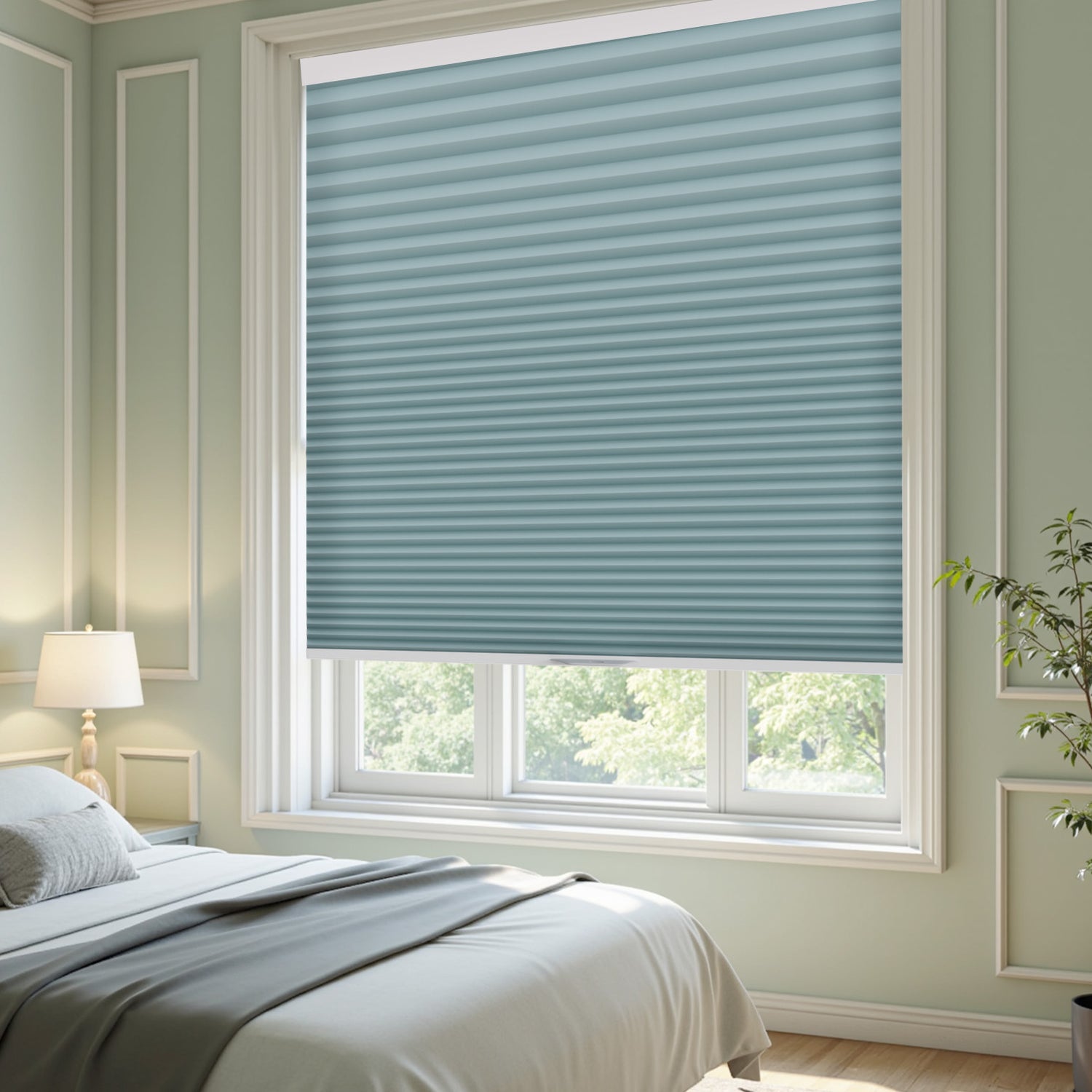 Blue Tones Light Filtering Honeycomb Blinds