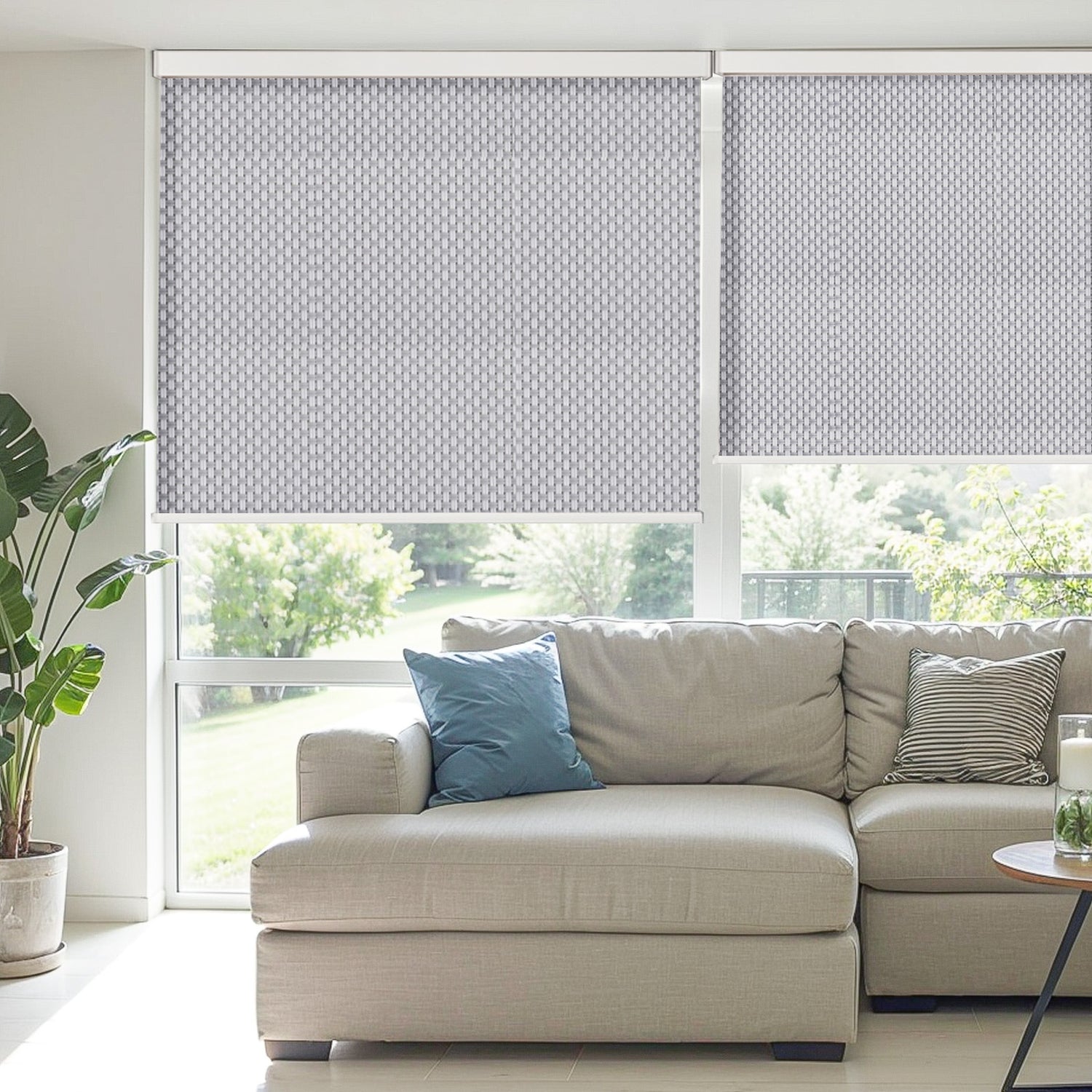 AOSKY Ushas Light Filtering Roller Shades - Premium Woven Window Blinds