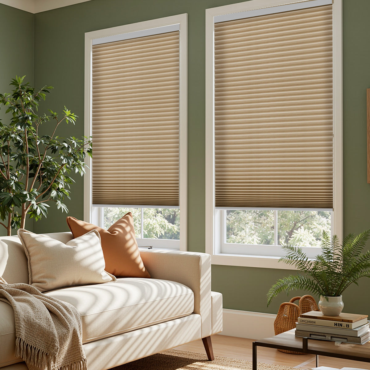 Khaki Collection Light Filtering Cellular Shades