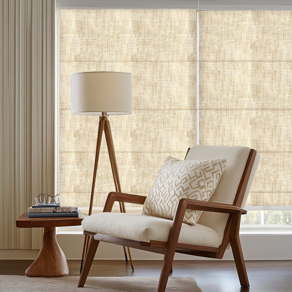 AOSKY Desert Weave Light Filtering Roman Shade
