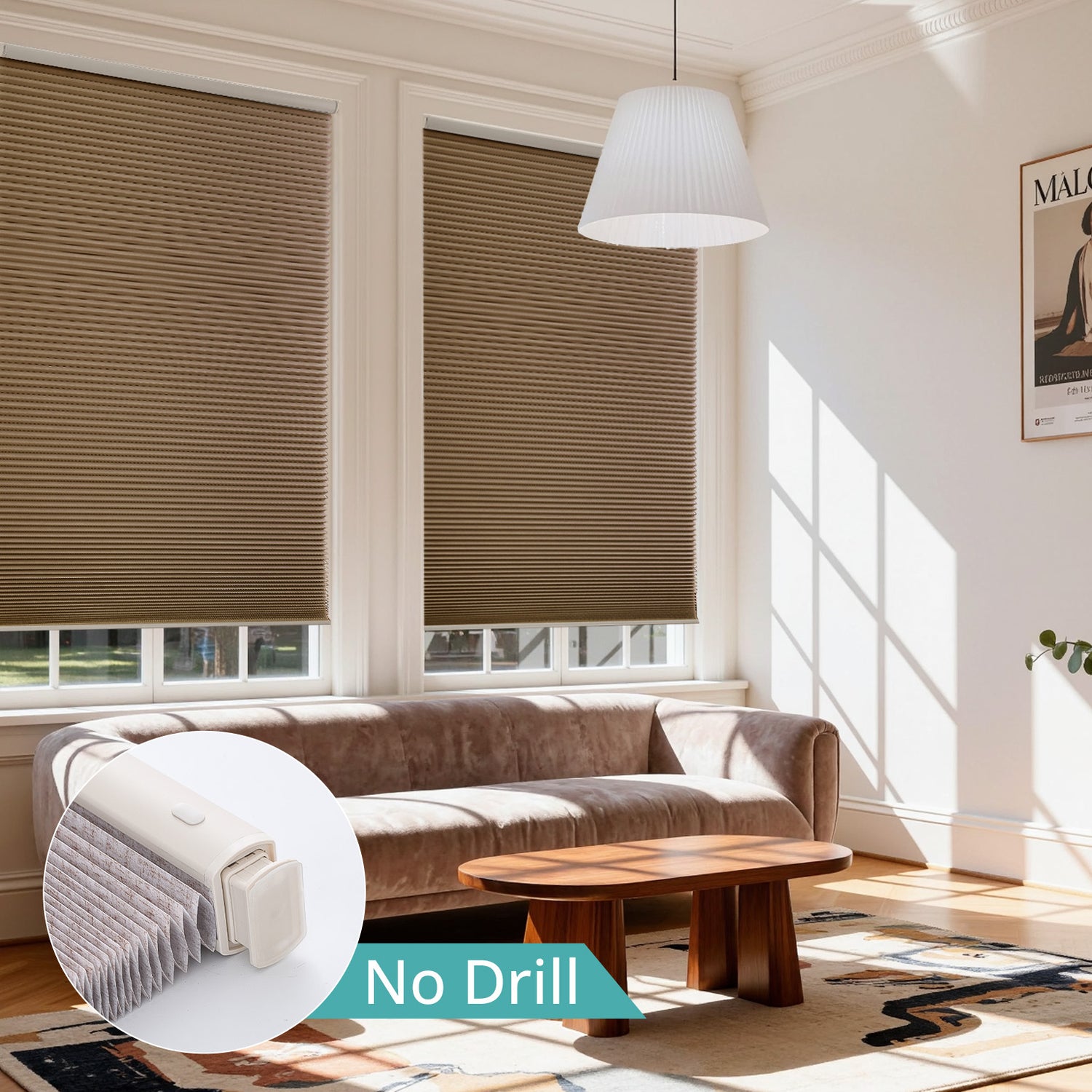 No Drill No Tools Cellular Shades