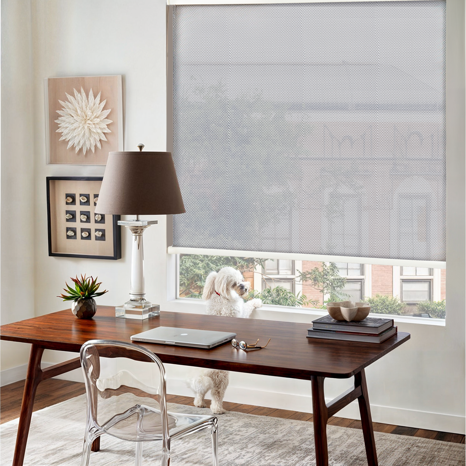 AOSKY Hemp Screen View Light Filtering Roller Shades | Fine Weave Collection