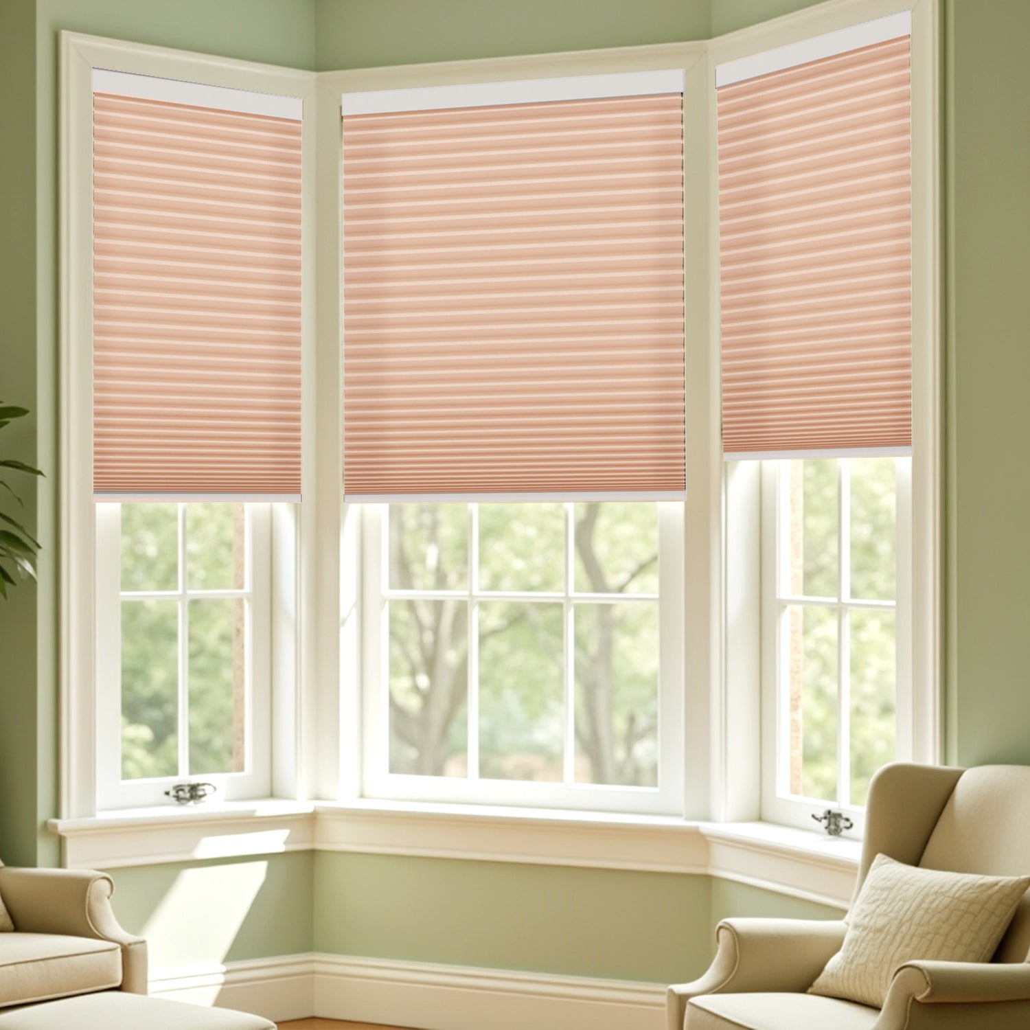 Warm Tones Light Filtering Honeycomb Blinds