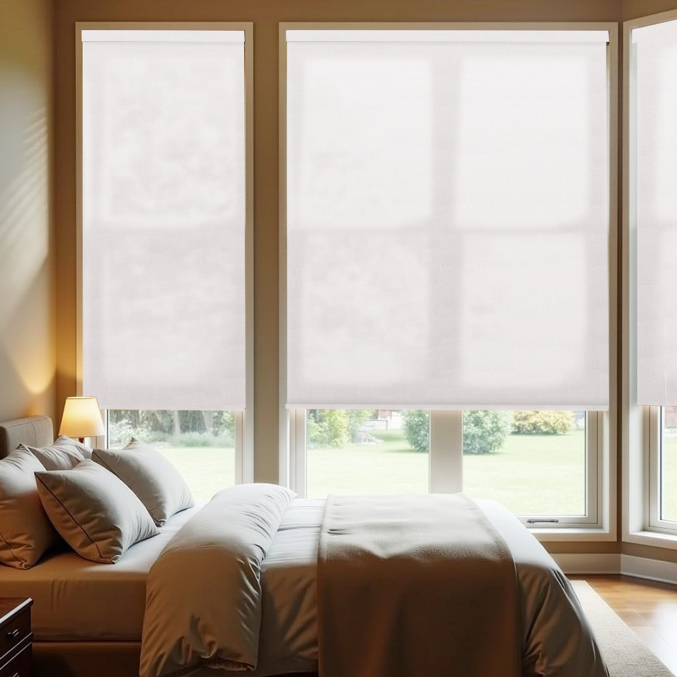 AOSKY Fine Light Filtering Roller Shades | Micro Mesh Pattern in Multiple Colors