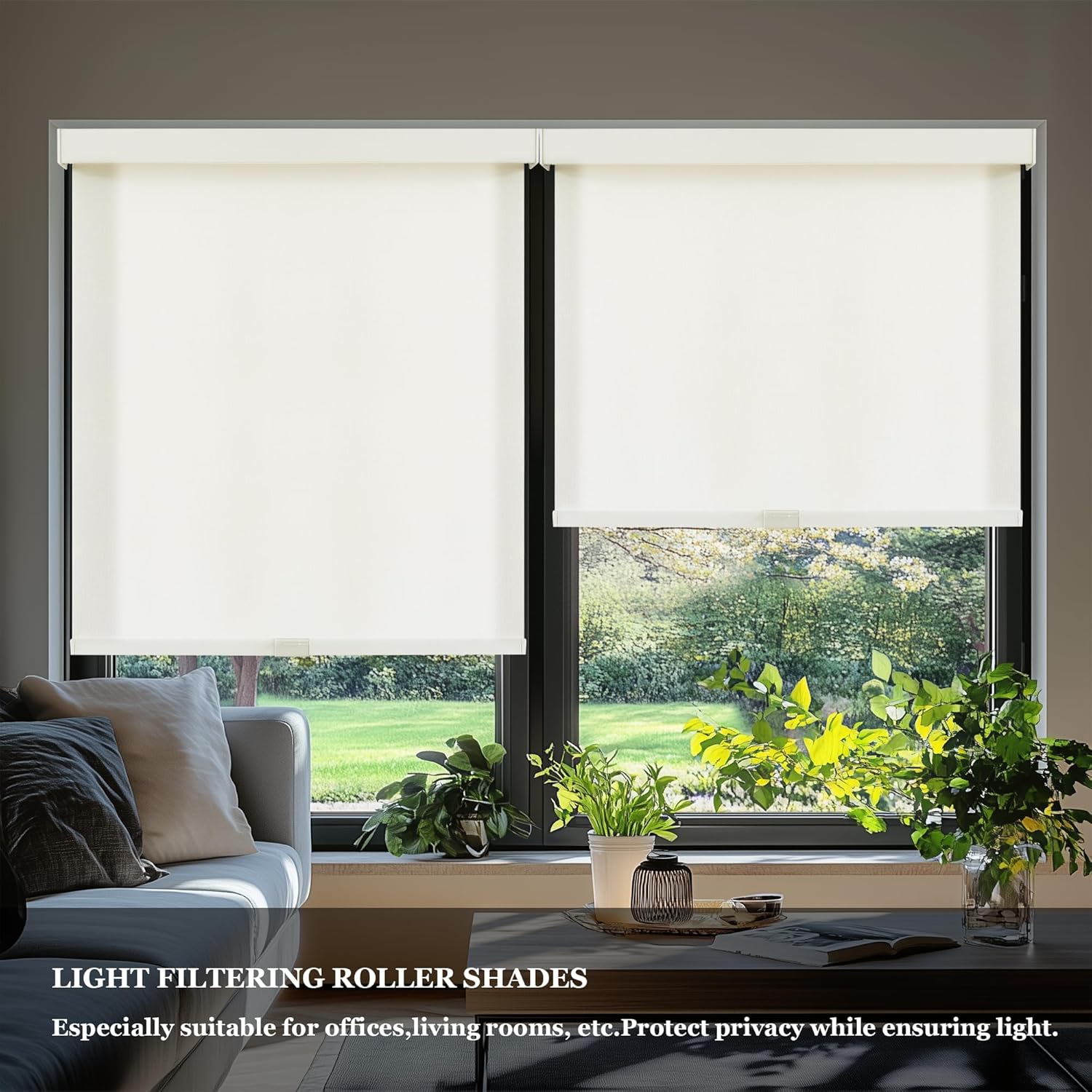 AOSKY Premium Light Control Fit Cordless Window Blinds | Light Filtering & Thermal Insulation