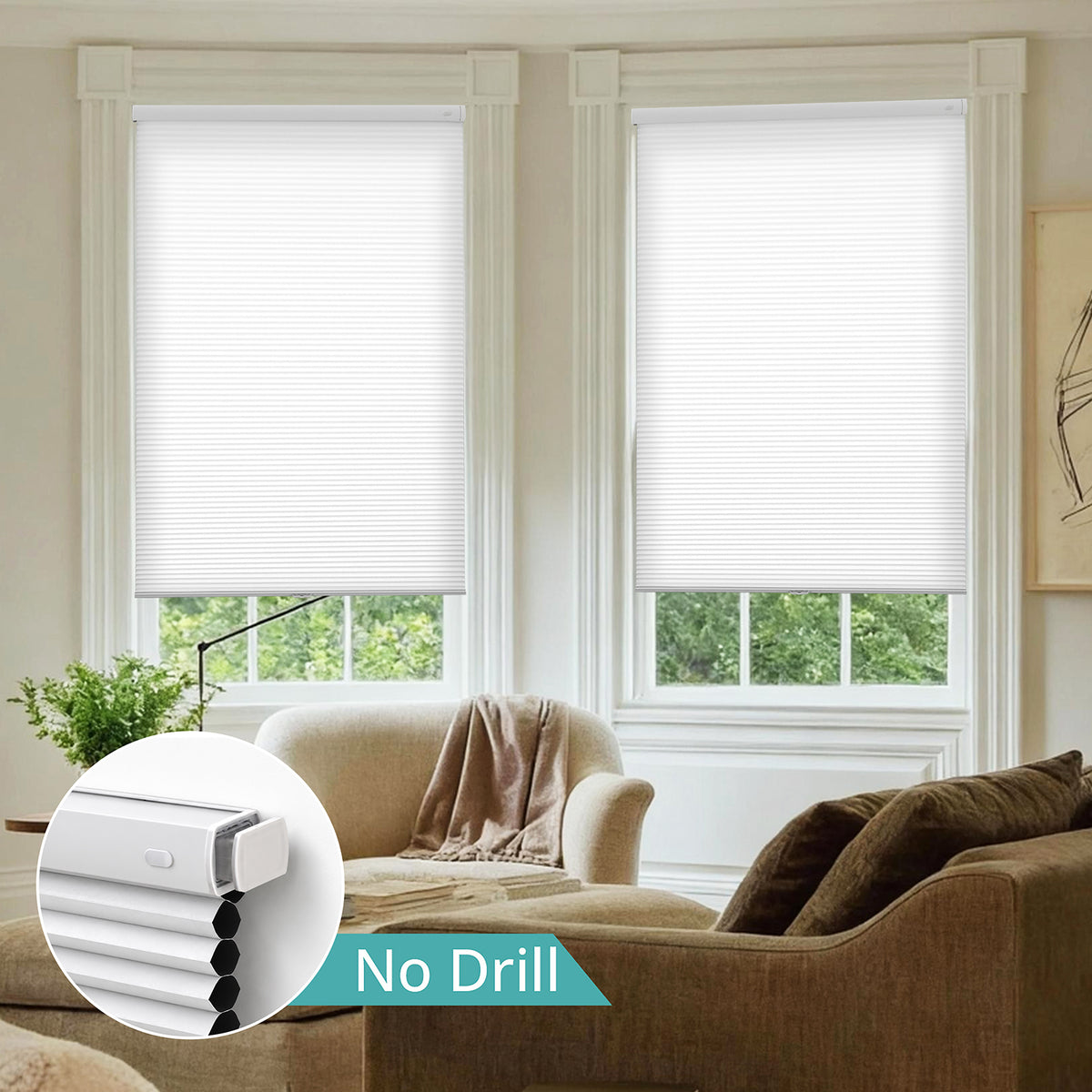 No Drill No Tools Cellular Shades