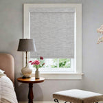 AOSKY Charcoal Blackout Roller Shade Grey front room scene 