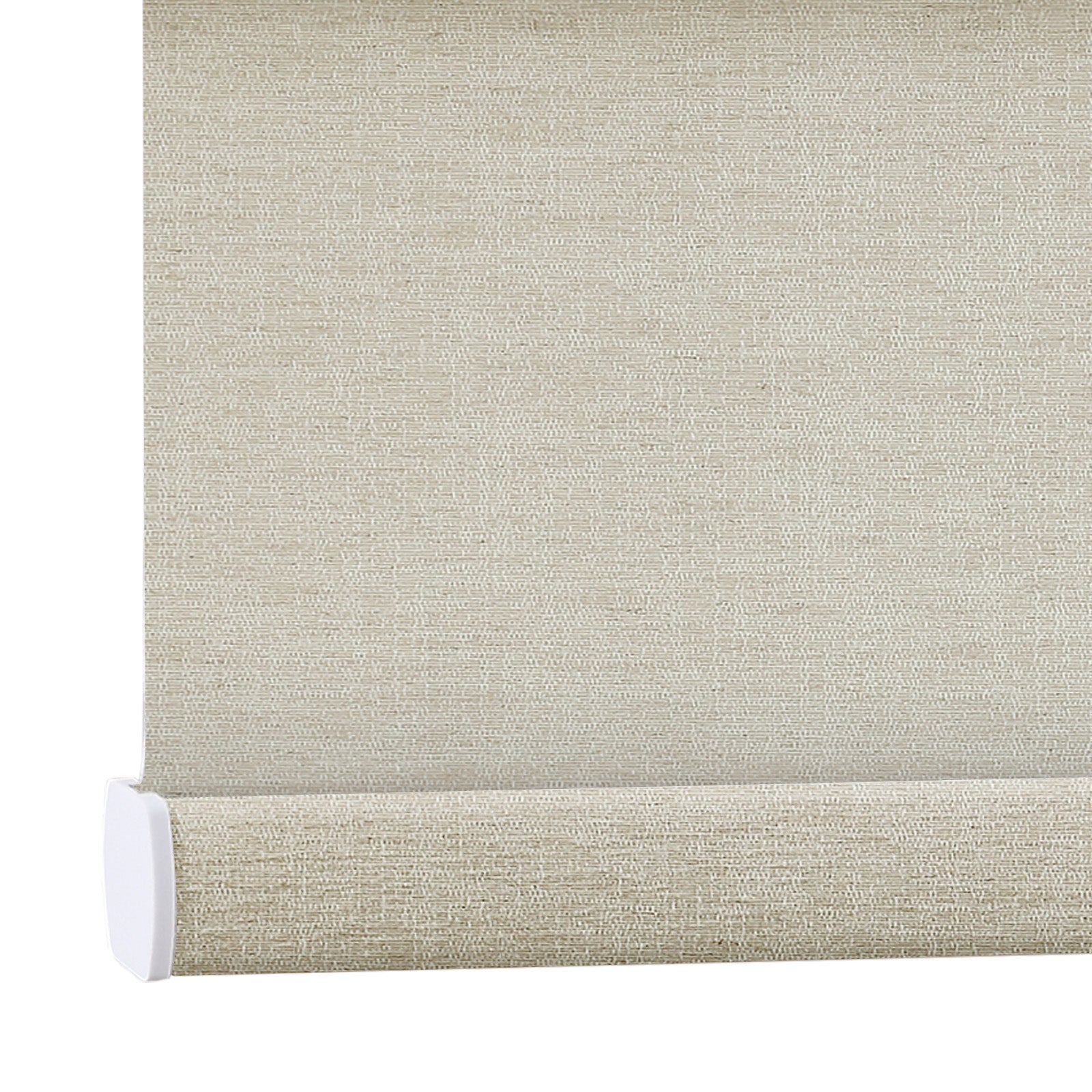AOSKY Charcoal Blackout Roller Shade Khaki bottom rail detail 