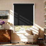 AOSKY No Drill No Tools Roller Shade Black front room scene 