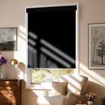 AOSKY No Drill No Tools Roller Shade Black side room scene 