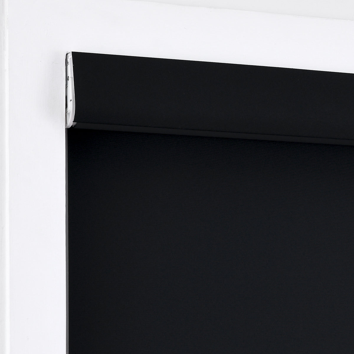 AOSKY No Drill No Tools Roller Shade Black headrail detail 