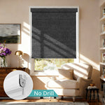 AOSKY No Drill No Tools Roller Shade Chocolate front room scene 