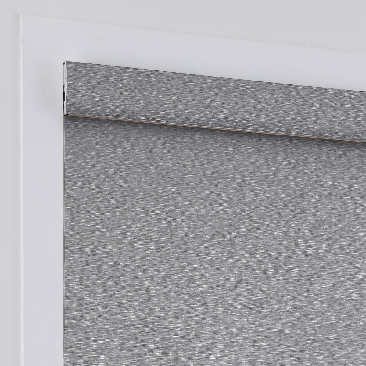 AOSKY No Drill No Tools Roller Shade Dark Grey headrail detail 