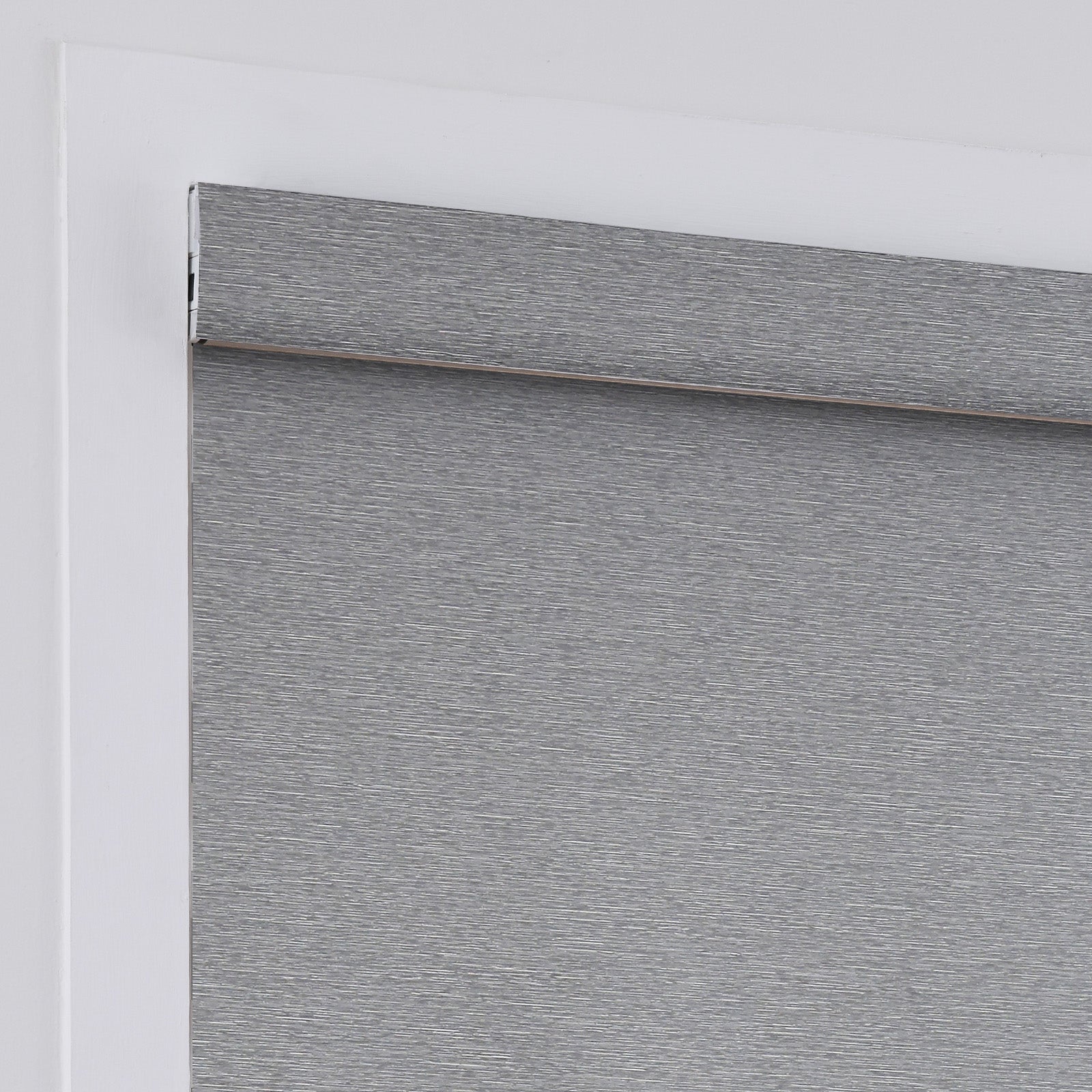 AOSKY No Drill No Tools Roller Shade Dark Grey headrail detail 
