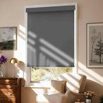 AOSKY No Drill No Tools Roller Shade Gray side room scene 