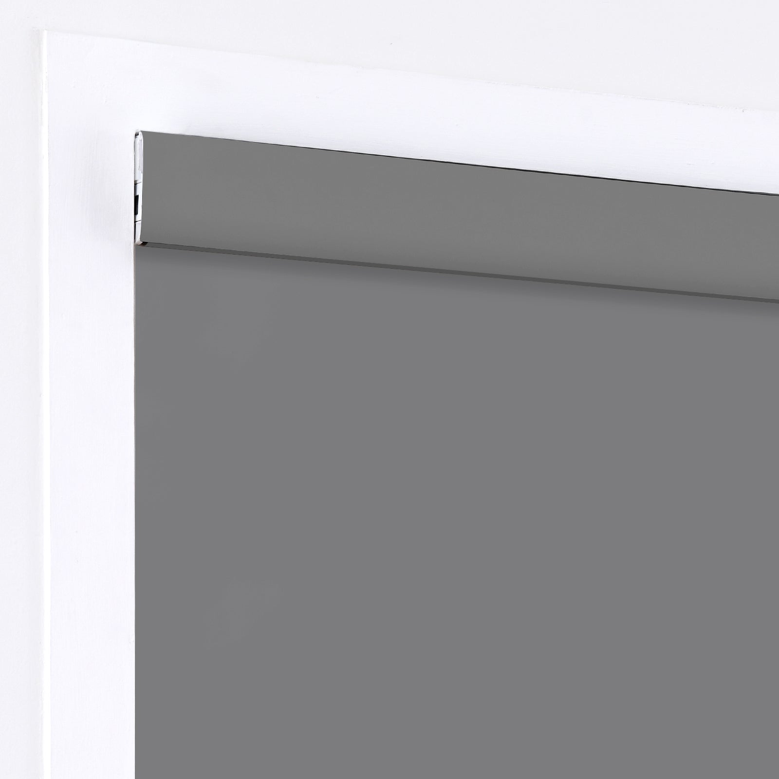 AOSKY No Drill No Tools Roller Shade Gray headrail detail 