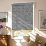 AOSKY No Drill No Tools Roller Shade Grey side room scene 