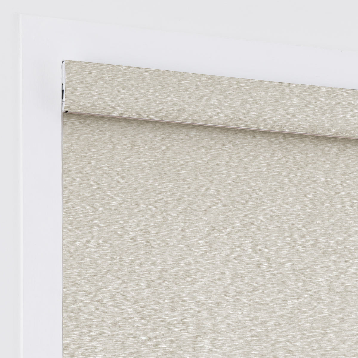AOSKY No Drill No Tools Roller Shade Khaki headrail detail 