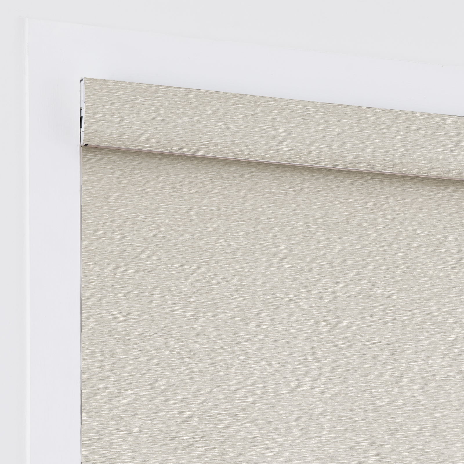 AOSKY No Drill No Tools Roller Shade Khaki headrail detail 