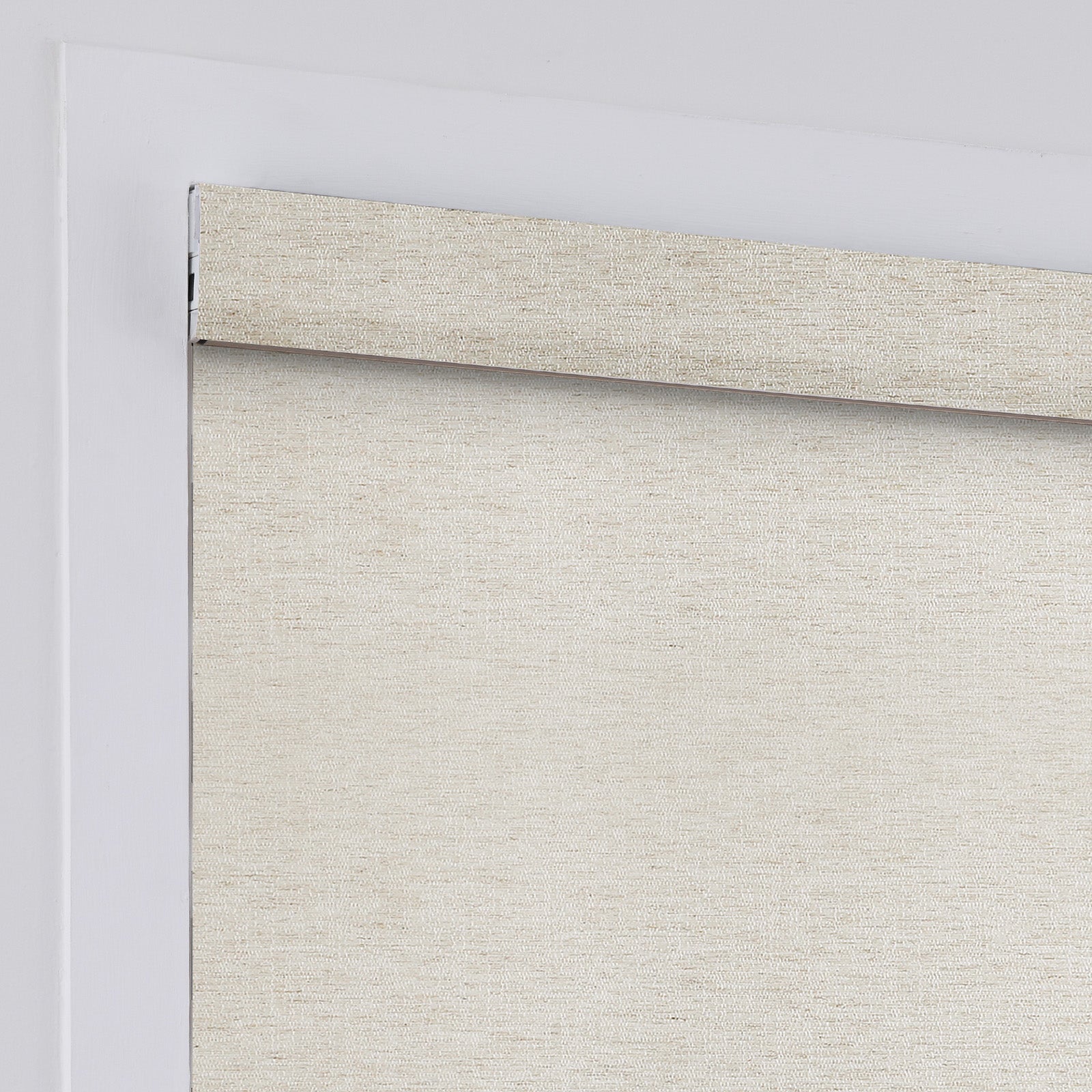 AOSKY No Drill No Tools Roller Shade Light Beige headrail detail 