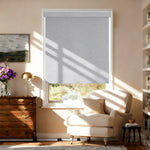 AOSKY No Drill No Tools Roller Shade Light Grey front room scene 