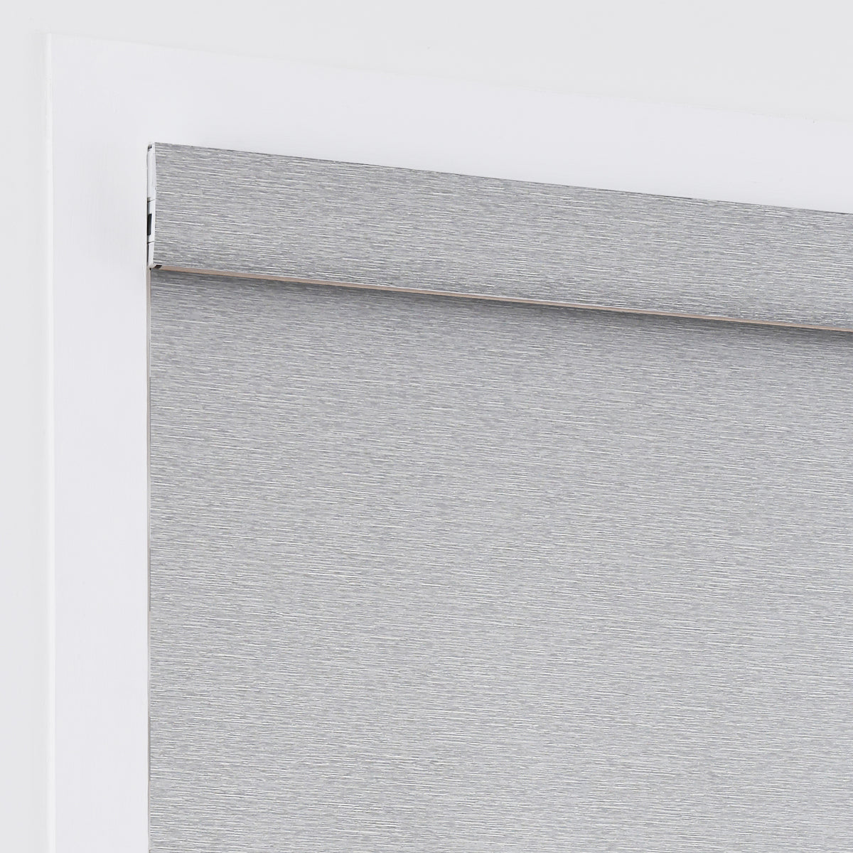AOSKY No Drill No Tools Roller Shade Light Grey headrail detail 