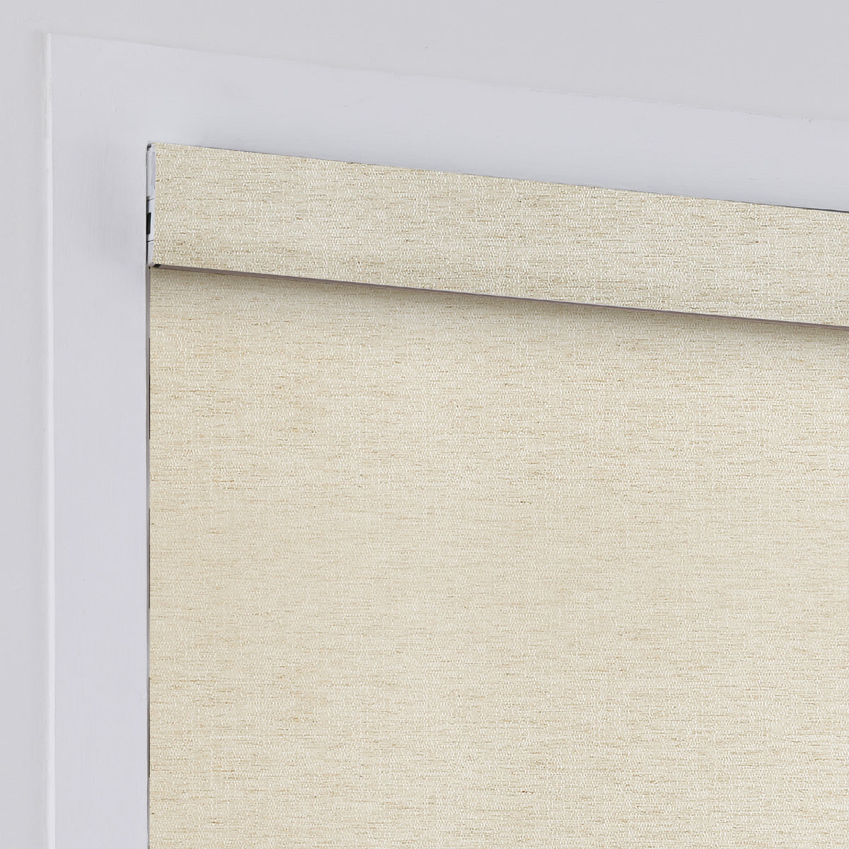 AOSKY No Drill No Tools Roller Shade Light Khaki headrail detail 