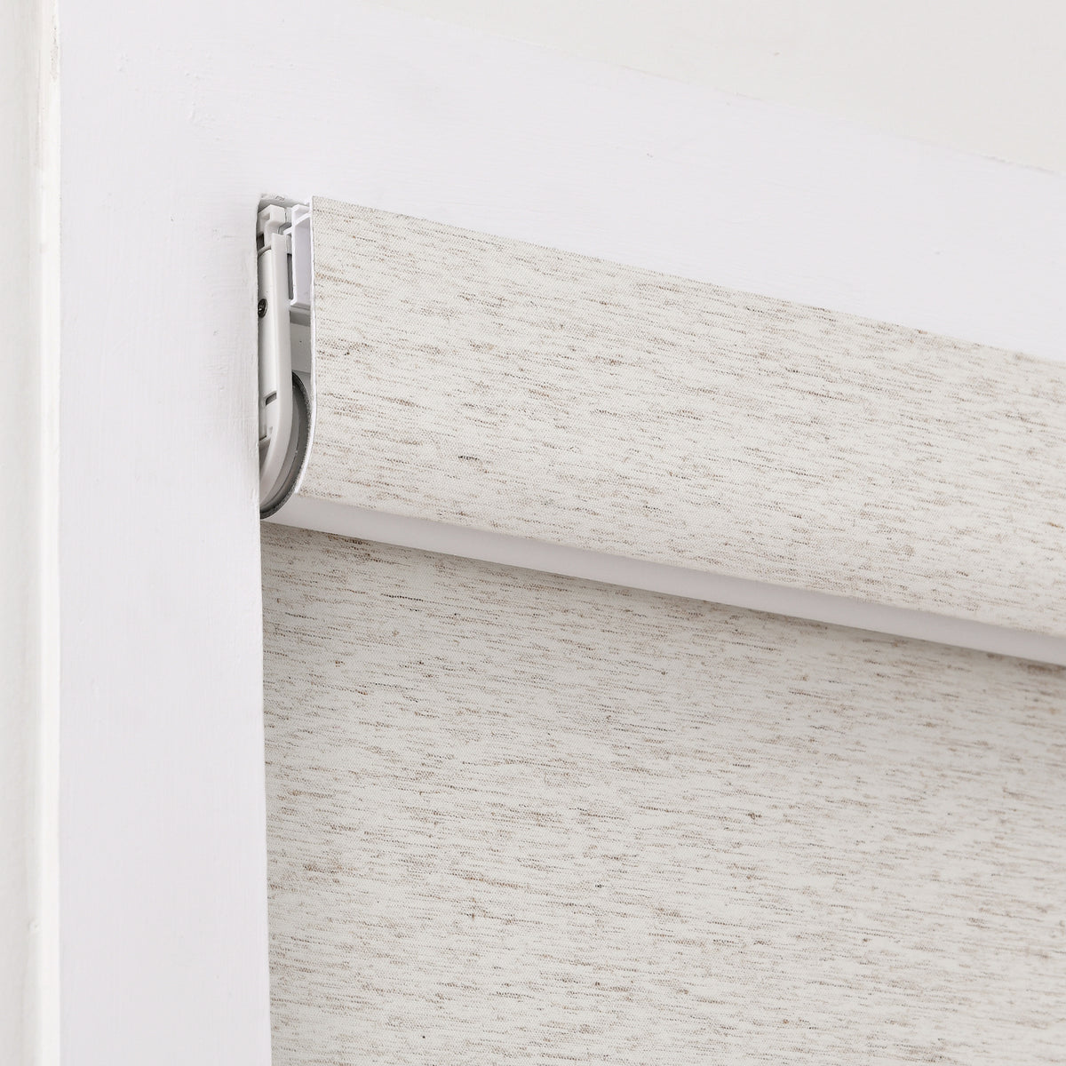 AOSKY No Drill No Tools Roller Shade Linen headrail detail 