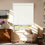 AOSKY No Drill No Tools Roller Shade Pure Beige front room scene 