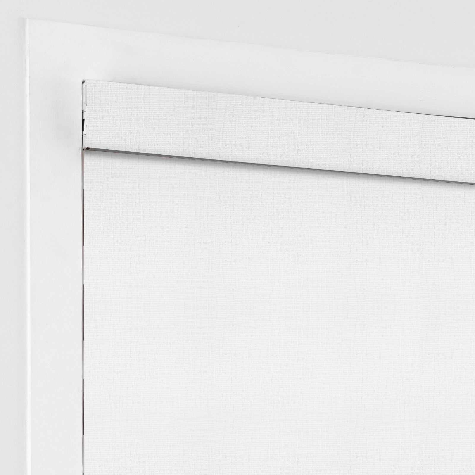 AOSKY No Drill No Tools Roller Shade Snow White headrail detail 