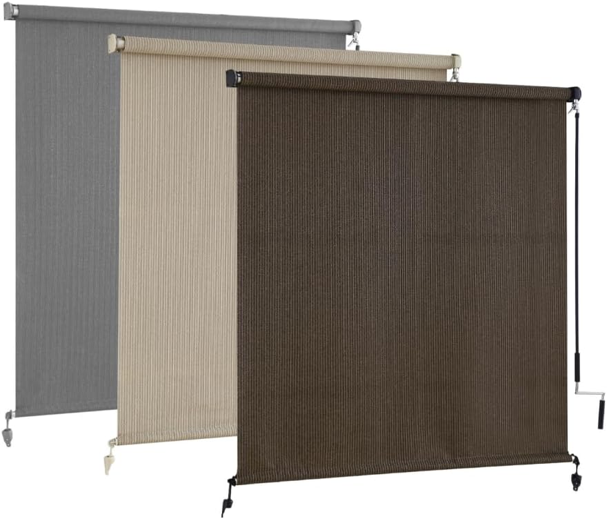 AOSKY Outdoor Blackout Roller Shade Mocha product view 