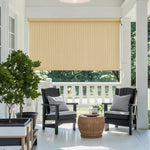 AOSKY Outdoor Blackout Roller Shade Wheat patio pergola scene 