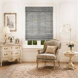 AW-21 Jute Woven Wood Shade Charcoal Stripe AW-21-A1607